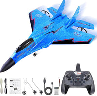 (44x32cm) RC Flugzeug Kinder Spielzeug Modellgleiter mit Fernsteuerung - Blau